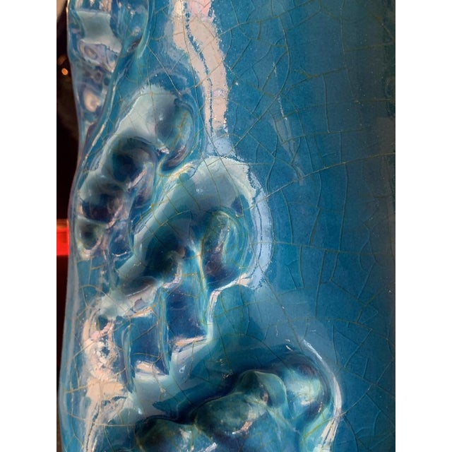 Blue Vintage Italian Distorto Vase with Finger Prints by Carlo Zauli, 1972 For Sale - Image 8 of 13