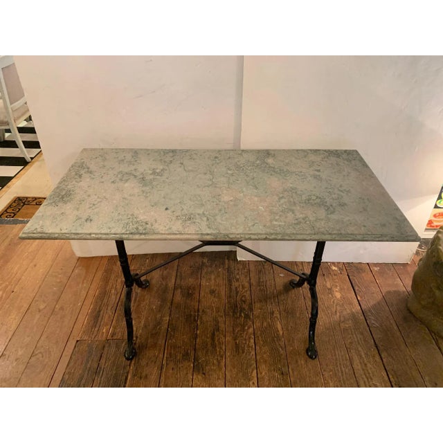 French Marble Top Cafe Table With Iron Base Chairish