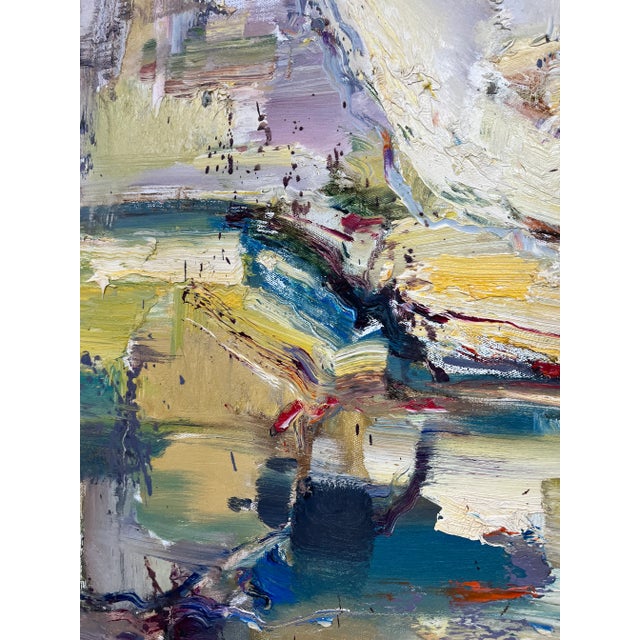 Wood Contemporary Abstract Original Oil Painting For Sale - Image 7 of 12