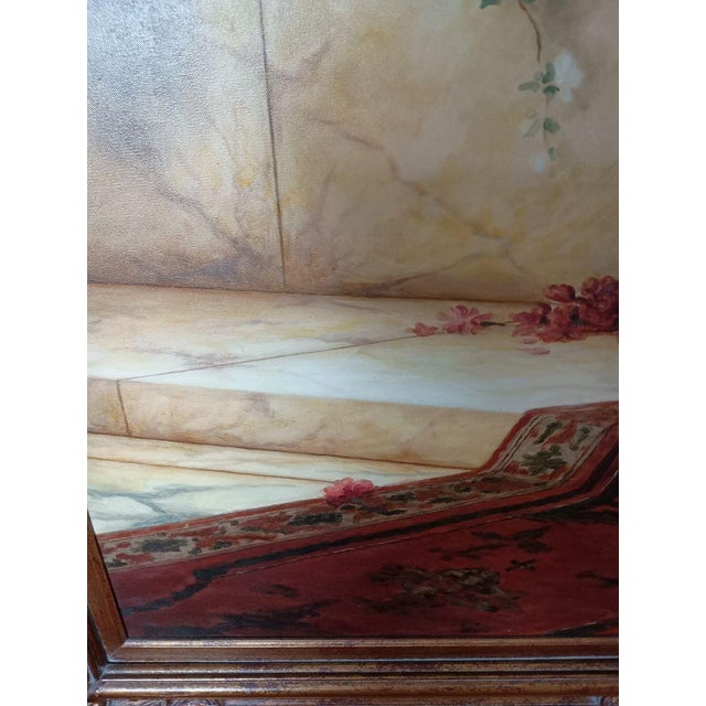 1990s Large Original Regency Fine Art Studio Painting “Woman With Lute” by Talach – Framed 60 X 47 For Sale - Image 10 of 15