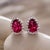 Natural Pink Tourmaline Diamond Stud Earrings 14k W Gold 2.02 TCW Certified For Sale - Image 11 of 18