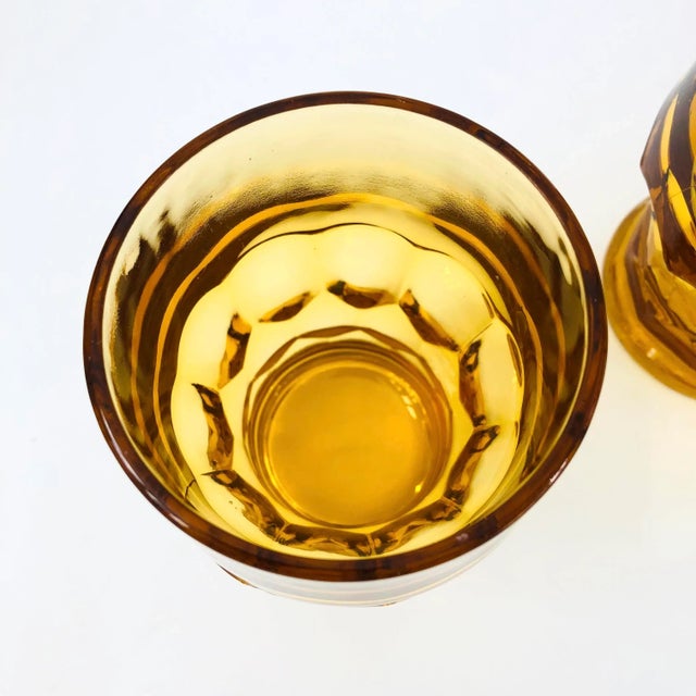 Anchor Hocking Mid Century Georgian Amber Cocktail Glasses - Set of 2 For Sale - Image 4 of 4