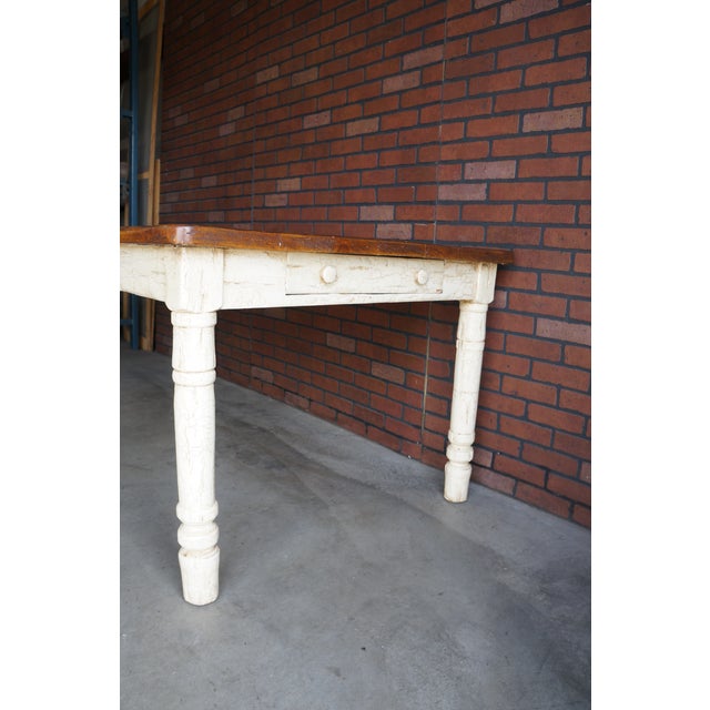 Late 20th Century Rustic Farmhouse Dining Table and Pair of Arm Chairs For Sale - Image 5 of 17