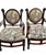 Rare Pair of Antique Medallion Back Parlor Armchairs – Ornate Carved Wood & Floral Tapestry For Sale - Image 9 of 12