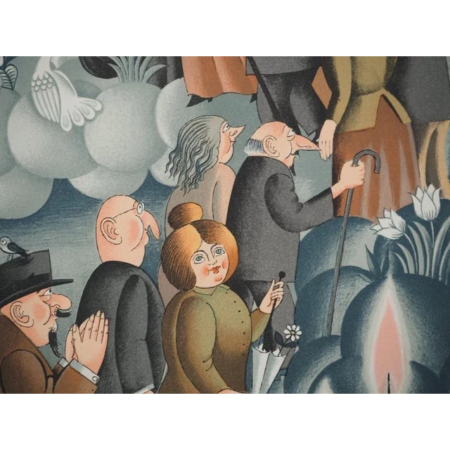 Raymond Peynet, Entrance to Paradise, Original Signed Lithograph For Sale - Image 4 of 6
