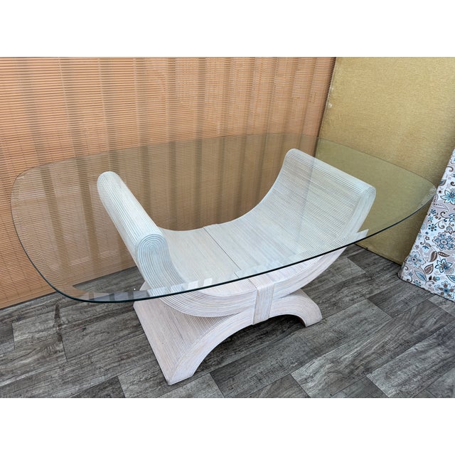 Boho Chic Coastal Style Pencil Reed Coffe Table in the Betty Cobonpue Manner. Circa 1980's. For Sale - Image 3 of 17