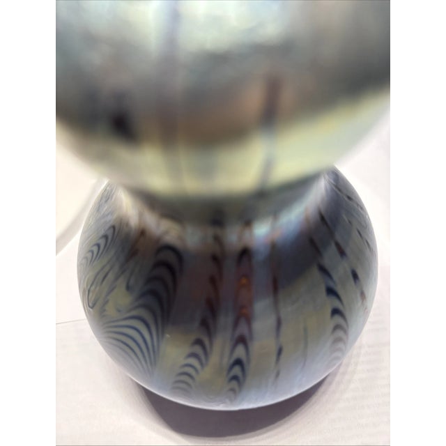 Glass Antique Loetz Art Nouveau Phänomen Genre 8060 Rubin Iridescent Glass Vase C1900 For Sale - Image 7 of 10
