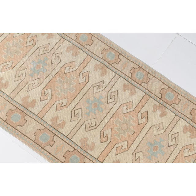 1960s Neutral Beige & Sage Green Hand-Knotted Rug For Sale - Image 9 of 10