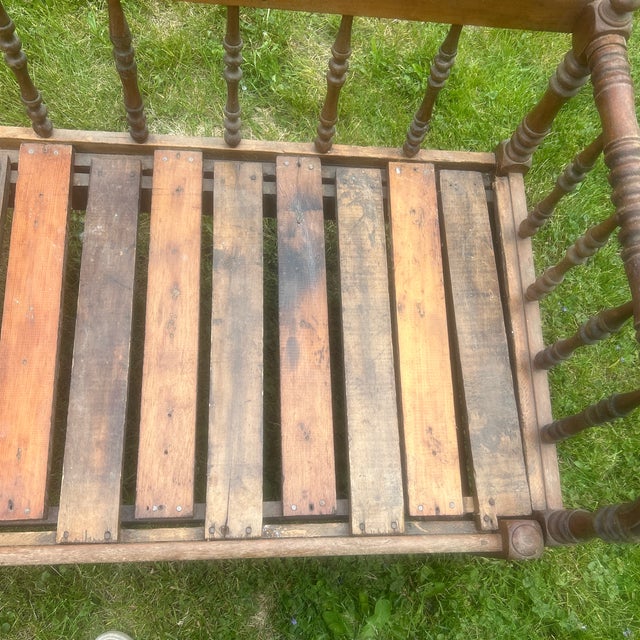 Circa 1915-30; known as a ‘Galena’ daybed akin to a Jenny Lind; pulls out as seen in pictures to accommodate a second...