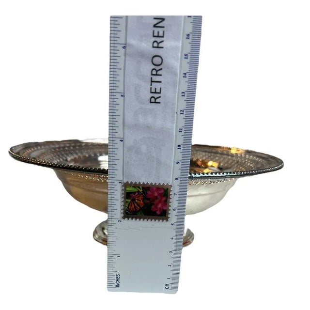 Mid 20th Century Vintage Barker Ellis Round Silverplate Pedestal Compote Bowl Dish For Sale - Image 5 of 9