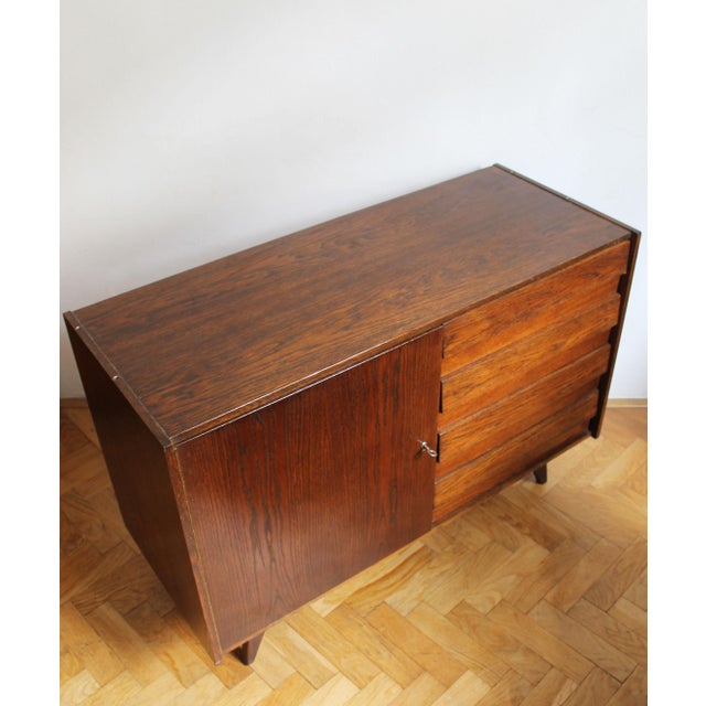 Vintage U-458 Sideboard in Dark Oak by Jiří Jiroutek for Interier Praha, Czechoslovakia, 1972 For Sale - Image 13 of 18