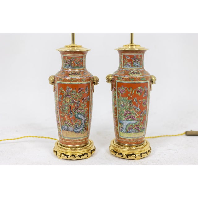 Lamps in Canton Porcelain and Bronze, 1880 For Sale - Image 4 of 11