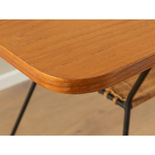 Coffee Table with Raffia Shelf, 1950s For Sale - Image 6 of 8