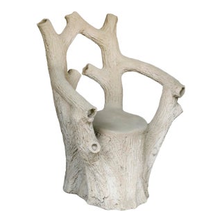 Vintage Faux Bois Fiberglass Tree Chair For Sale