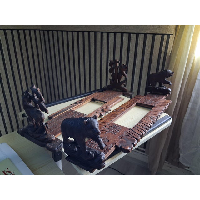Wood Walnut Wood Bookends from the Black Forest and Brienz, Switzerland, Set of 2 For Sale - Image 7 of 15
