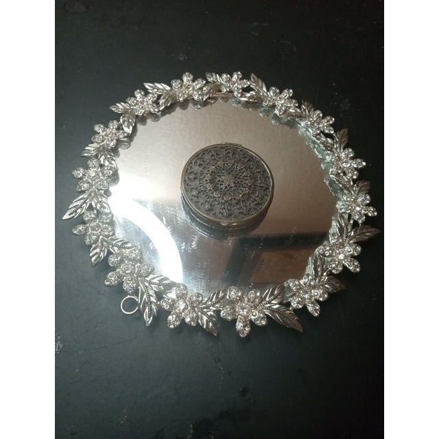 Metal 1930 Evans Sterling Silver Ornate Filigree Powder Compact Case For Sale - Image 7 of 8