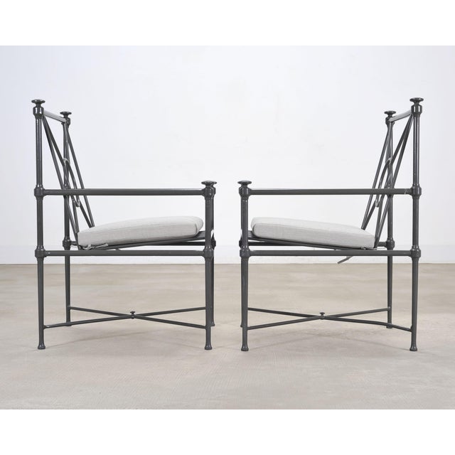 Set of Four Rh Catalina Aluminum Patio Garden Dining Armchairs For Sale - Image 10 of 18