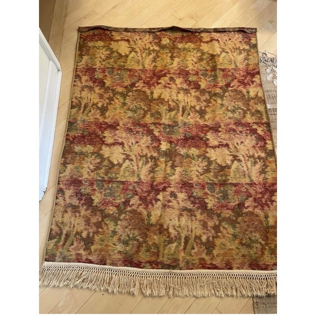 Vintage Wall Hanging Vintage French Woven Garden Floral Scene Tapestry For Sale In Chicago - Image 6 of 12