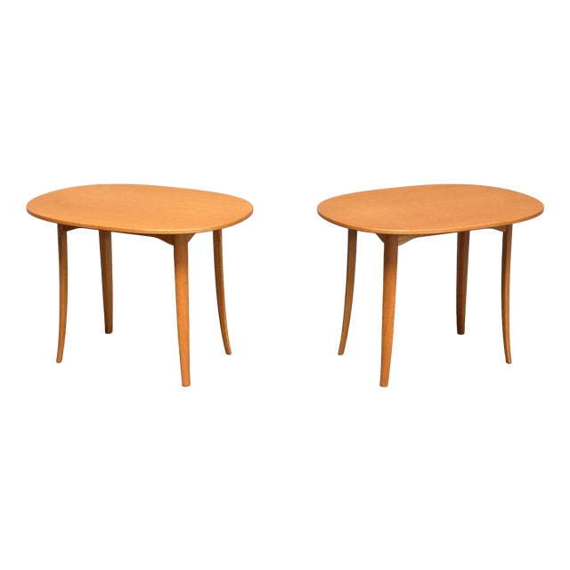 Ovalen Side Tables in Oak by Carl Malmsten for Carl Löfving, Sweden, 1960s, Set of 2 For Sale