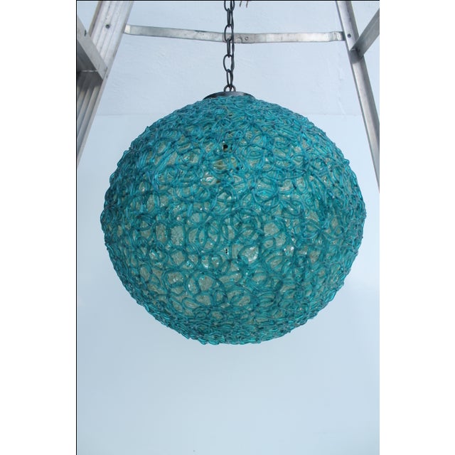 Vintage Blue Lucite Spaghetti Hanging Swag Lamp Chairish