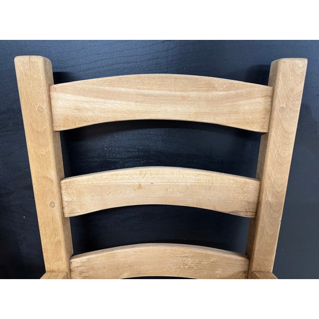 Bleached Oak Farmhouse Dining Chairs, 1940, Set of 6 For Sale - Image 3 of 12