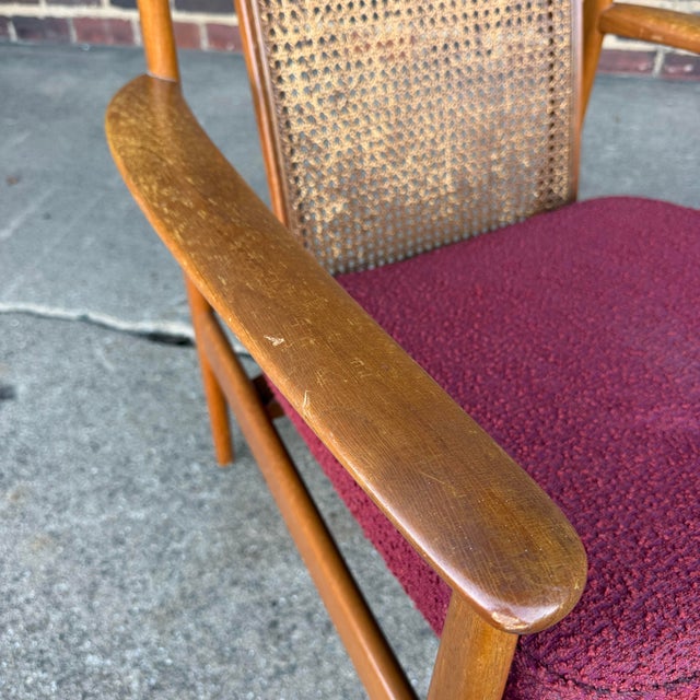 Folke Ohlsson for Dux “Dallas” Caned Lounge Chair Mid Century Modern For Sale - Image 9 of 12