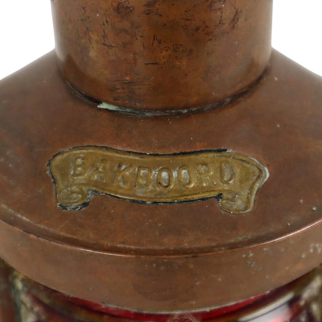 Small DHR Port-Side Maritime Ships Lamp in Copper For Sale - Image 11 of 17