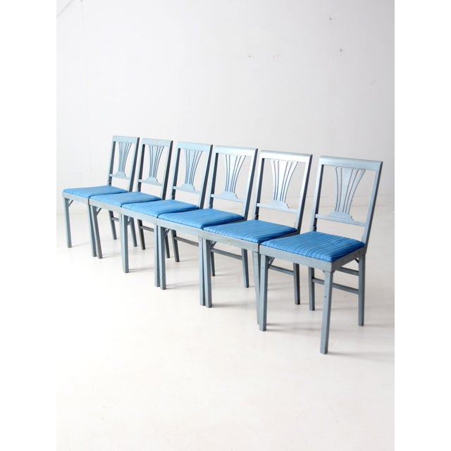 Mid-Century Dinette Set With Samsonite Folding Table and 6 Leg-O-Matic Chairs For Sale - Image 9 of 18