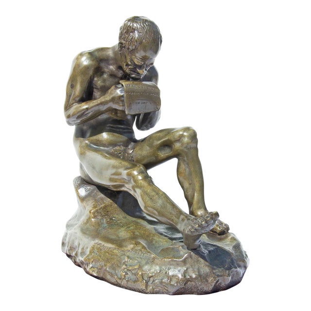 19th Century Bronze Sculpture "The Letter" For Sale