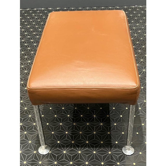 B&B Italia Transitional B & B Italia Leather Benches With Chrome Legs For Sale - Image 4 of 11