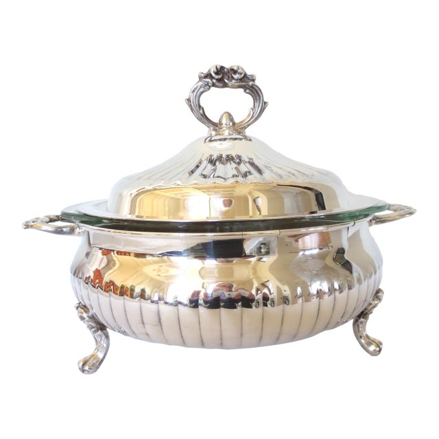 1970s Leonard Silverplate Serving Dish With Insert For Sale