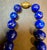 Contemporary Vintage Lapis Lazuli Single Strand Necklace Yellow Gold 14K Clasp With Diamond For Sale - Image 3 of 18