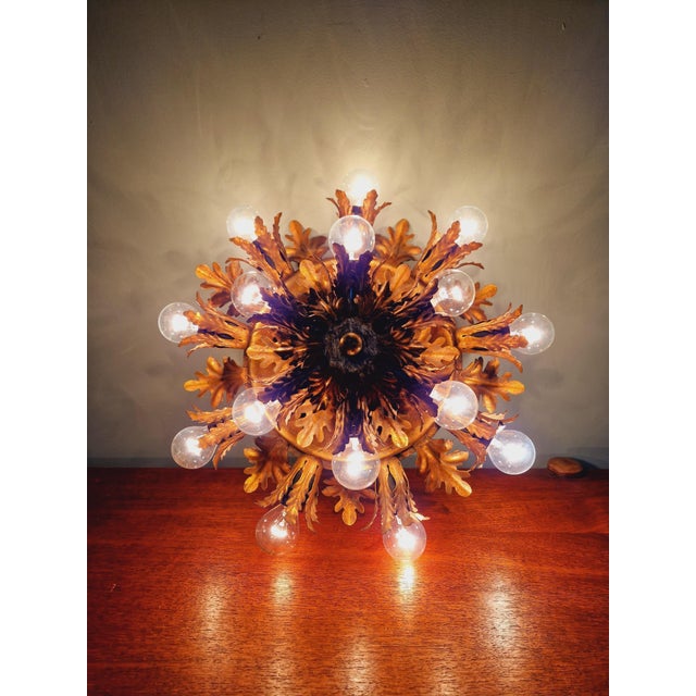 Large Gold Metal Ceiling Light from Banci Firenze, Italy, 1960s For Sale - Image 15 of 16