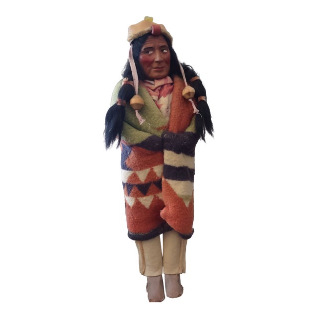 Vintage Skookum Doll: Large Native American Indian Chief, Hopi Reservation. For Sale