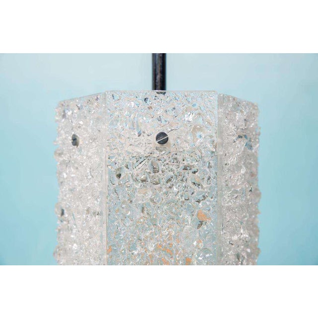 Gray Vintage Hexagon Glass Hanging Lamp, 1970s For Sale - Image 8 of 18