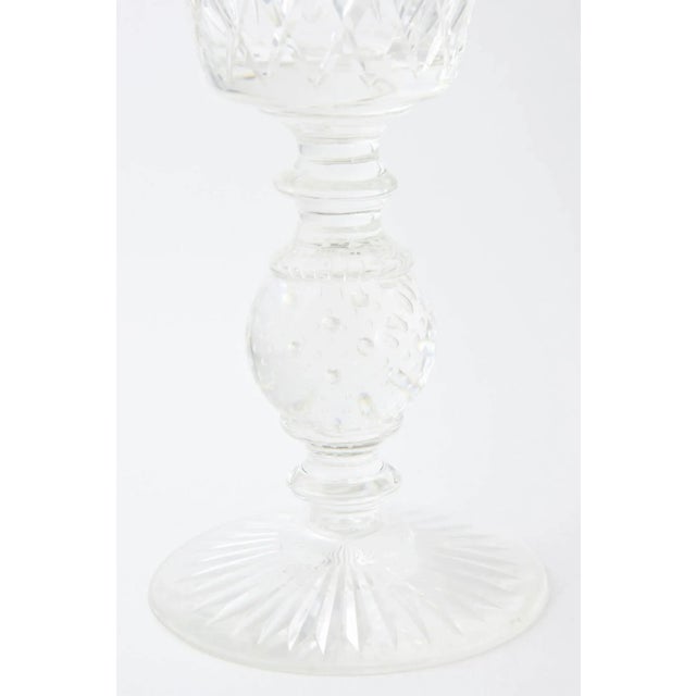 Mid-Century Modern Mid-Century Modern Cut-Glass Chalice Shaped Pairpoint Vase For Sale - Image 3 of 9