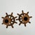 Vintage Brass Nautical Ship's Wheel Candlestick Holders - Set of Two For Sale In New York - Image 6 of 11