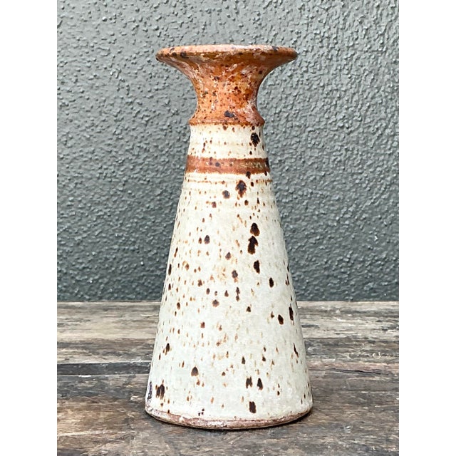 Vintage Original Studio Pottery Stripe Vase For Sale - Image 11 of 12