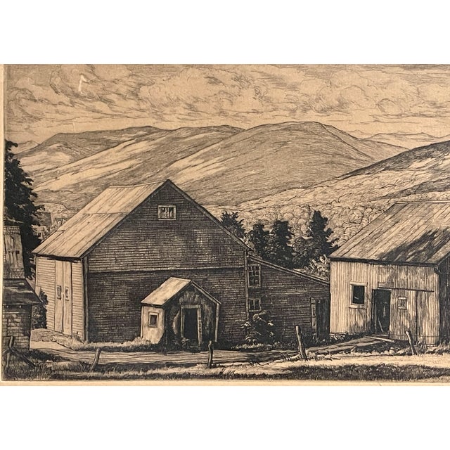 1940s Summer Shadows Framed Etching by Lucioni For Sale - Image 4 of 9