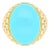 Turquoise & Diamond Pave 18k Gold Dome Ring, Size 6 For Sale