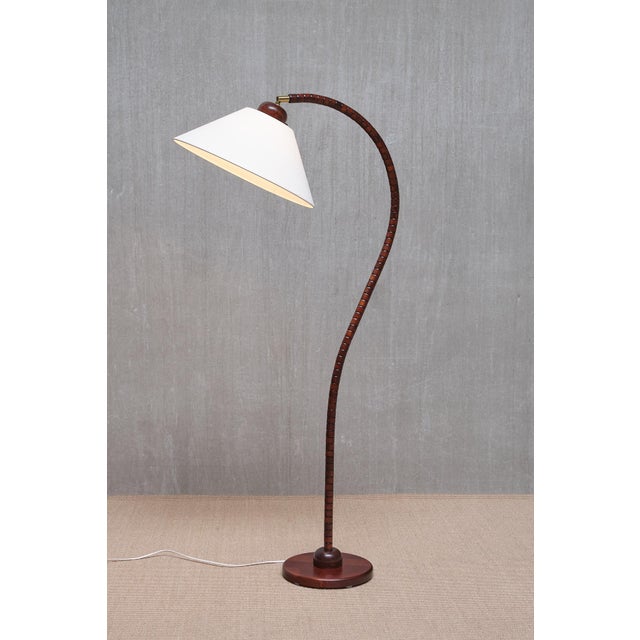 Brown Sculptural Markslöjd Floor Lamp in Beech Wood, Sweden, 1960s For Sale - Image 8 of 15
