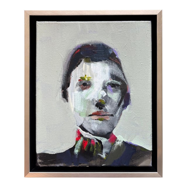 2025 Abstract Expressionist Oil Portrait of a Gentleman, Framed For Sale