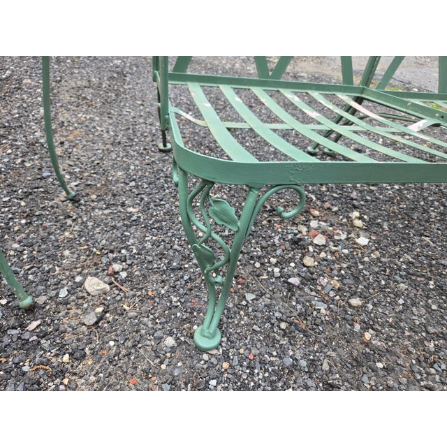 Green Vintage Woodard Wrought Iron Patio Set - 4 Pieces For Sale - Image 8 of 12
