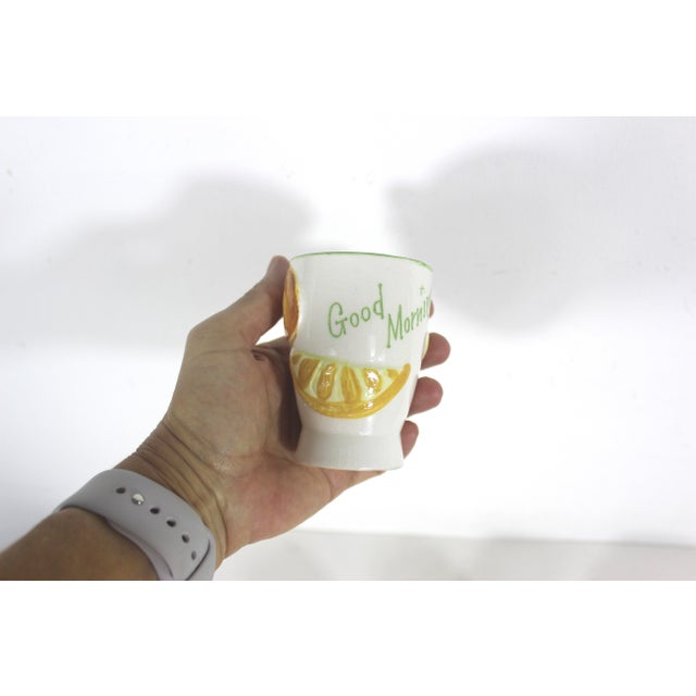 1950’s Ceramic Orange Juice Cups Set of Five For Sale - Image 11 of 13
