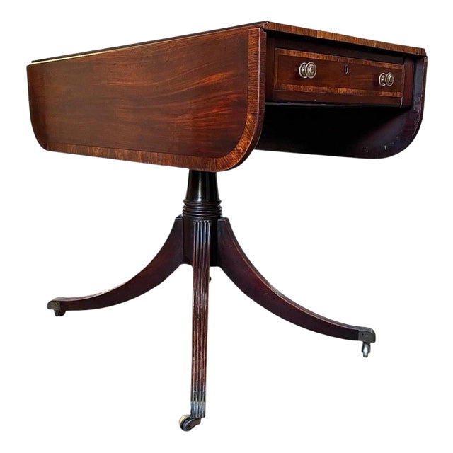 Early 19th Century Regency Mahogany Pedestal Pembroke Table, 1820 For Sale