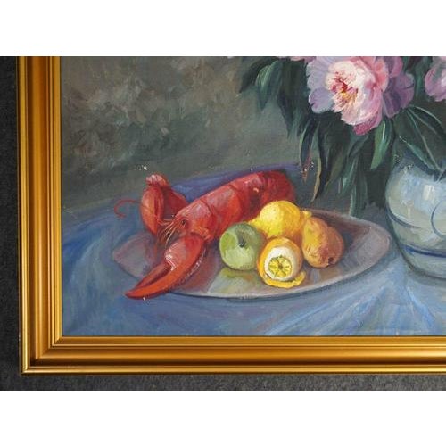 J.B. Debois, Still Life with Flowers, Oil Painting, Framed For Sale - Image 4 of 11