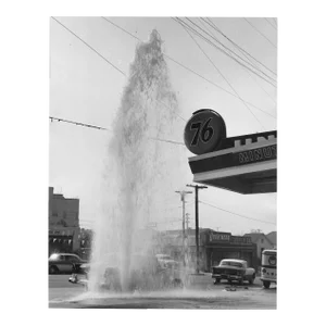 1963 Fire Hydrant Car Accident Photograph by Don Ware