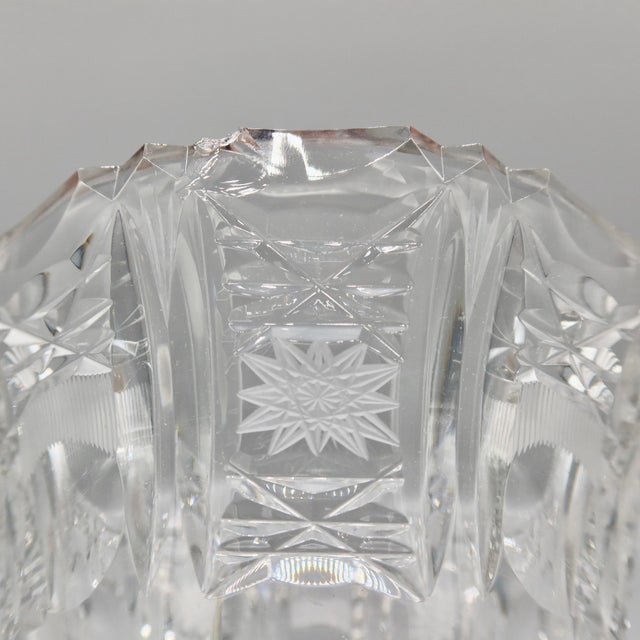 American Brilliant Cut Crystal Compote in Original Ornate Metal Stand, C. 1890–1910 For Sale - Image 4 of 8