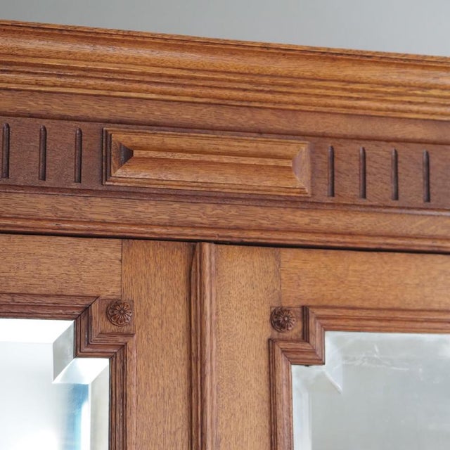 Gründerzeit Oak Wardrobe with Mirror, 1890 For Sale - Image 10 of 18