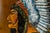 Mid-Century Oil on Tanned Hide Portrait Painting of a Native American Chief For Sale - Image 4 of 12